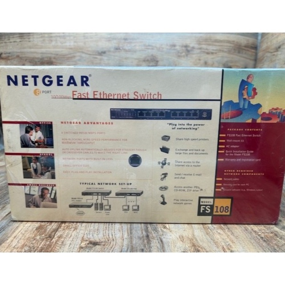 NETGEAR Fast Ethernet Switch 8-Port 10/100 MBPS Compact Metal Case NEW SEALED‎ - Picture 4 of 7
